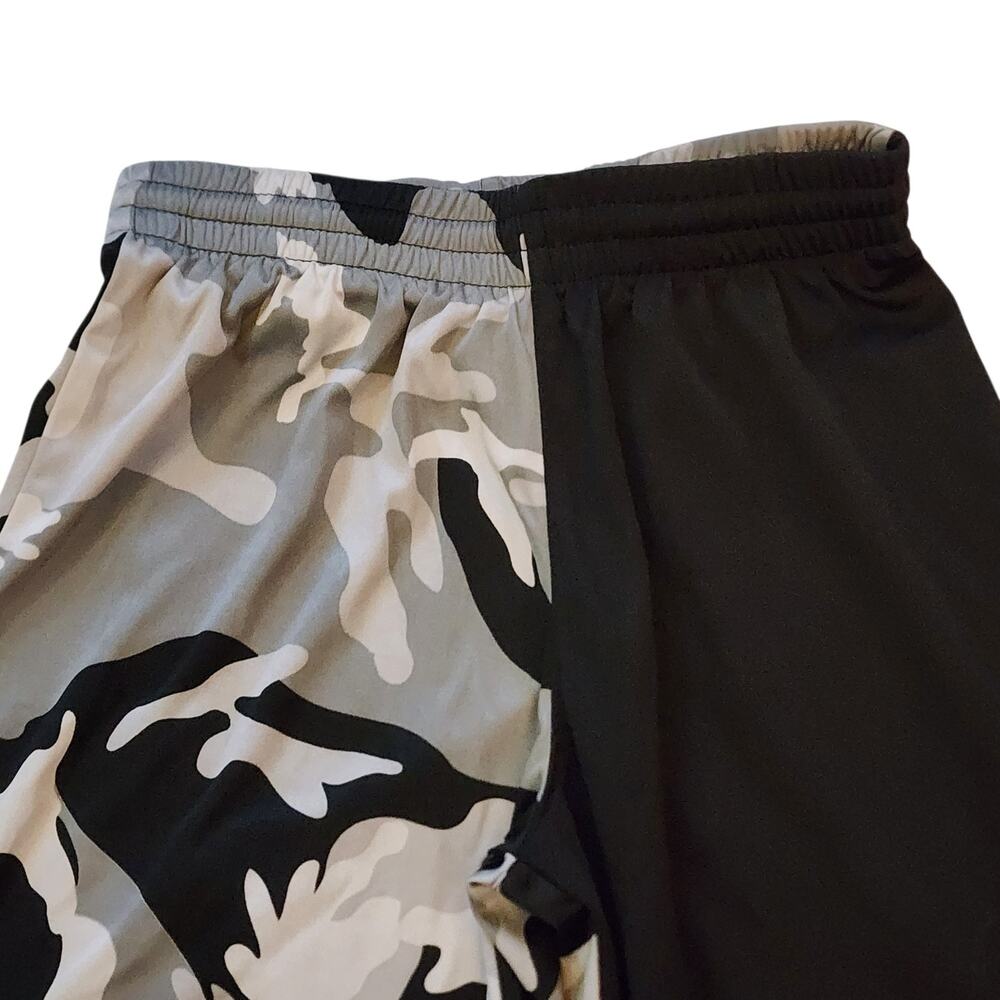 NBA Boys Basketball Shorts Size M 10/12 Black Gray Camo Athletic Drawstring - Picture 3 of 11
